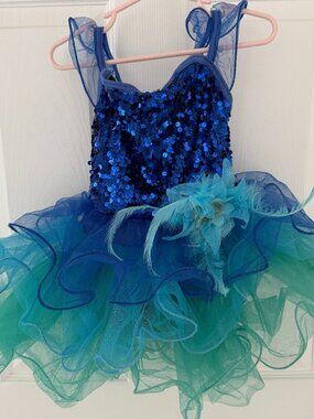 Girls Dance Weissman Recital Costume Tutu Size SC – blue//green